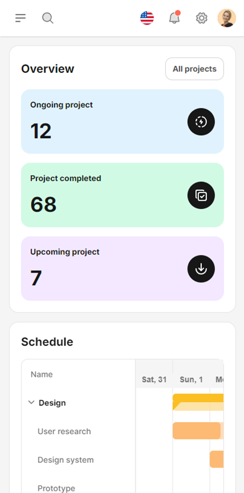 Vista móvil del dashboard de TENVAL